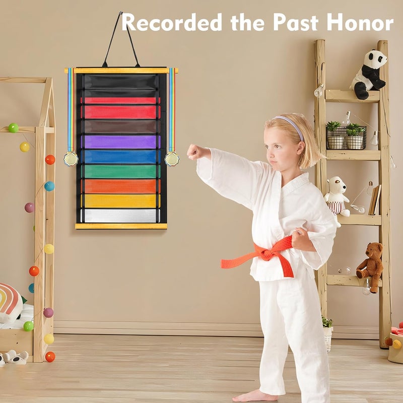 Famaster Wooden Karate & Taekwondo Belt Display Rack - Celebrate Beginners'Journey - A Meaningful Gift of Effort and Perseverance - Image 5